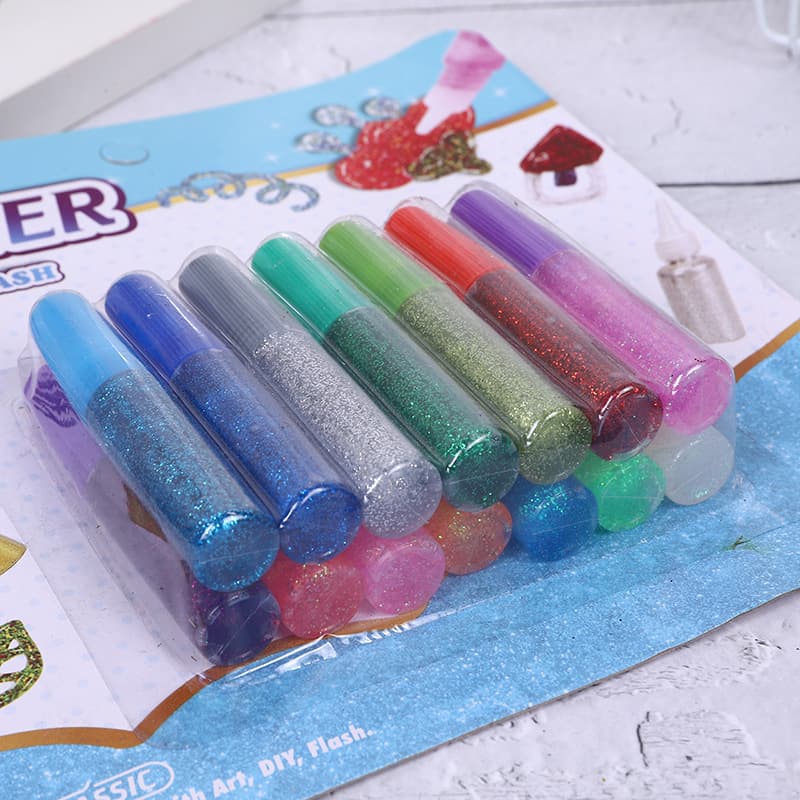 New Hand-Painted Color Glue Pens for Kids, Glitter Glue, Gold Powder Paint Set, Doodle Glue