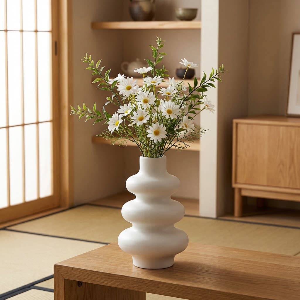 Cross-border Labeled Decorative Ornament Imitation Ceramic Plastic Vase, Home Decoration, Gourd Shape, Blow-molded One-piece, Water-retaining