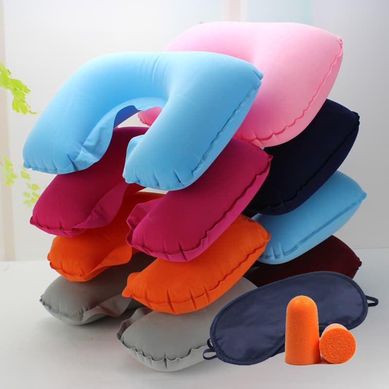 Inflatable Pillow, Portable Nap Neck Pillow, Travel Pillow, Press-Inflatable U-Shaped Pillow, Travel Essential Neck Pillow, Airplane and Car Pillow