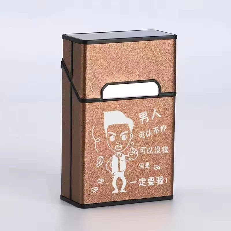Leather Cigarette Case 20 Pack Ultra-thin High-end Cartoon Simple Portable Cigarette Case Cigarette Holder Men's Gift Creative Fashion