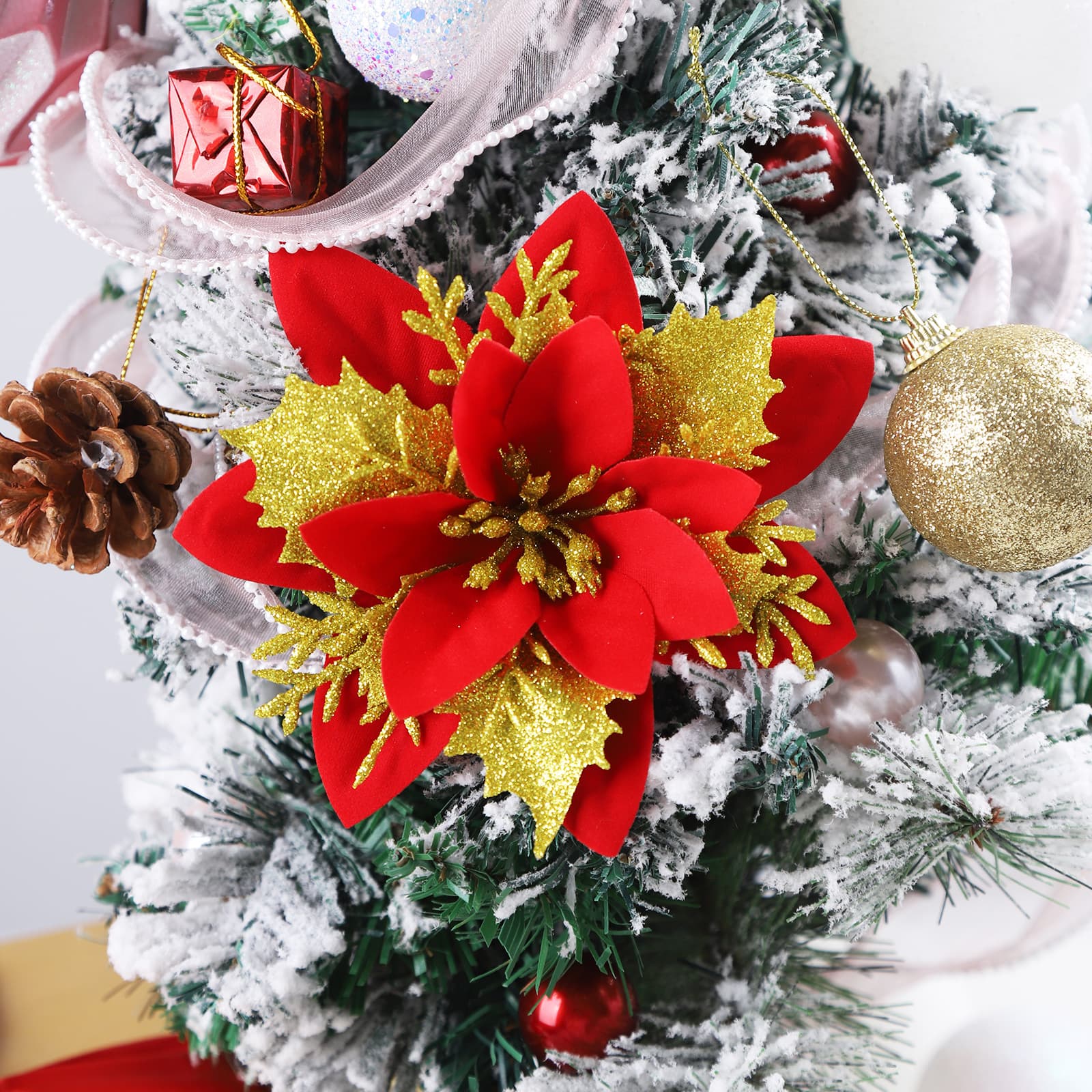 New Sequins Glitter Powder Chive Powder Simulated Christmas Flower Christmas Tree Ornaments Handmade DIY Decorations