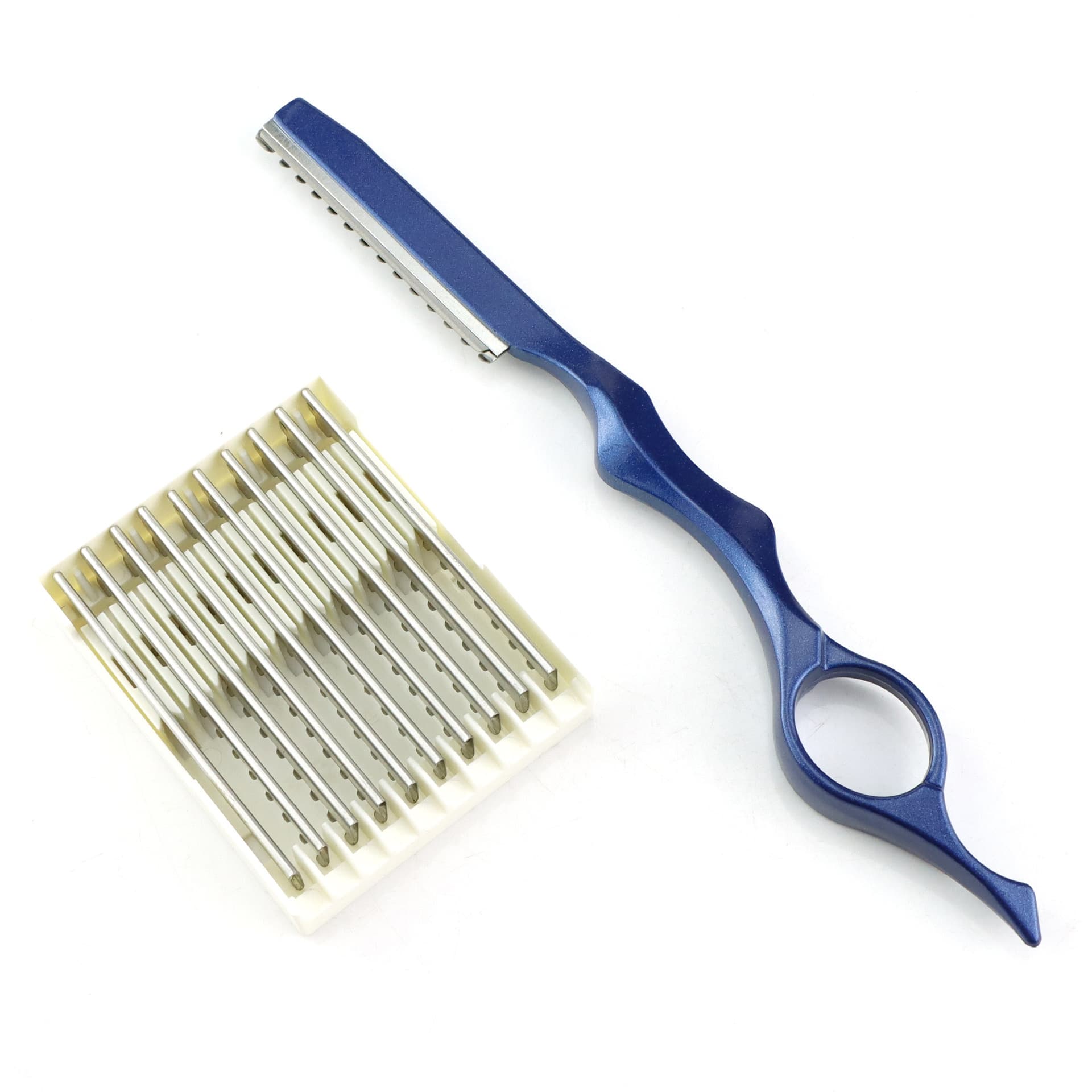 Colorful Aviation Aluminum Hair Thinning Razor, Hair Cutting Razor, Razor Holder with 10 Razor Blades
