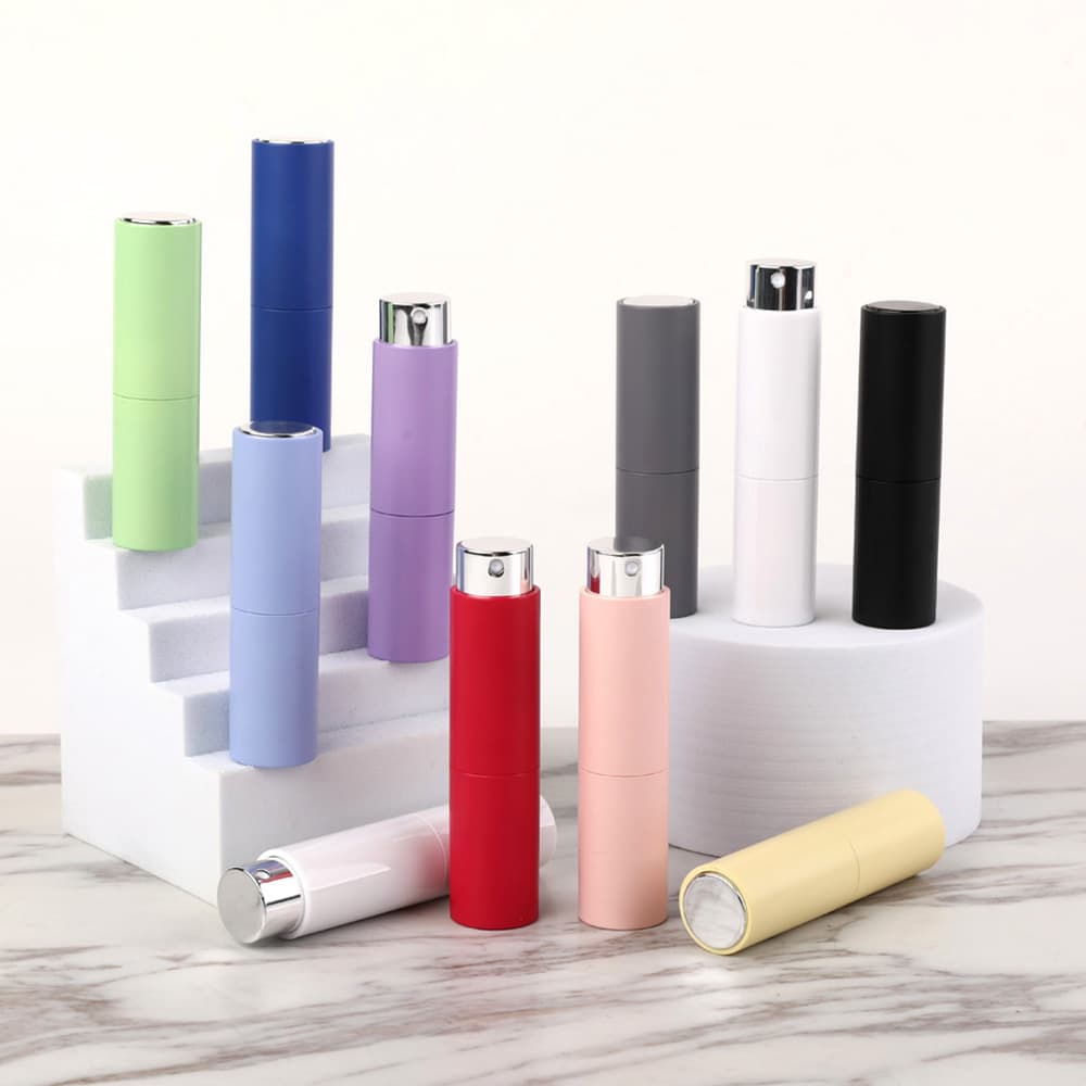 5ml Rotating Two-Section Perfume Atomizer Portable Mini Perfume Bottle Travel Refillable Sample Bottle Custom Logo Available