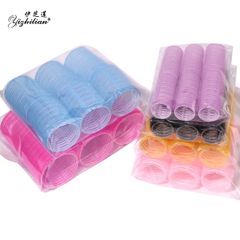 6-Pack Transparent Hair Rollers, Root Volumizing Curlers, Air Bangs Self-Adhesive Rollers, Magic Tape No-Heat