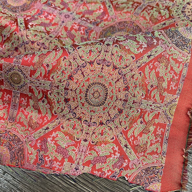 Ba Da Yun" Red Silk Traditional Song Brocade Fabric Mulberry Silk Chinese Style Cheongsam Vest New Chinese-style Fabric