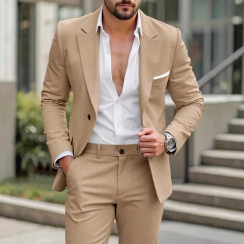 Perennial men's suit two-piece business professional formal suit small suit groomsman groom wedding dress