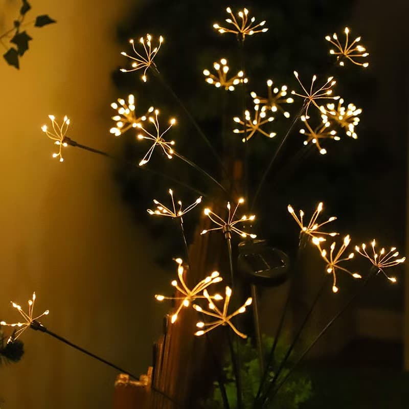 LED solar ground lawn fireworks light dandelion light outdoor garden light ambient light Chinese style string light