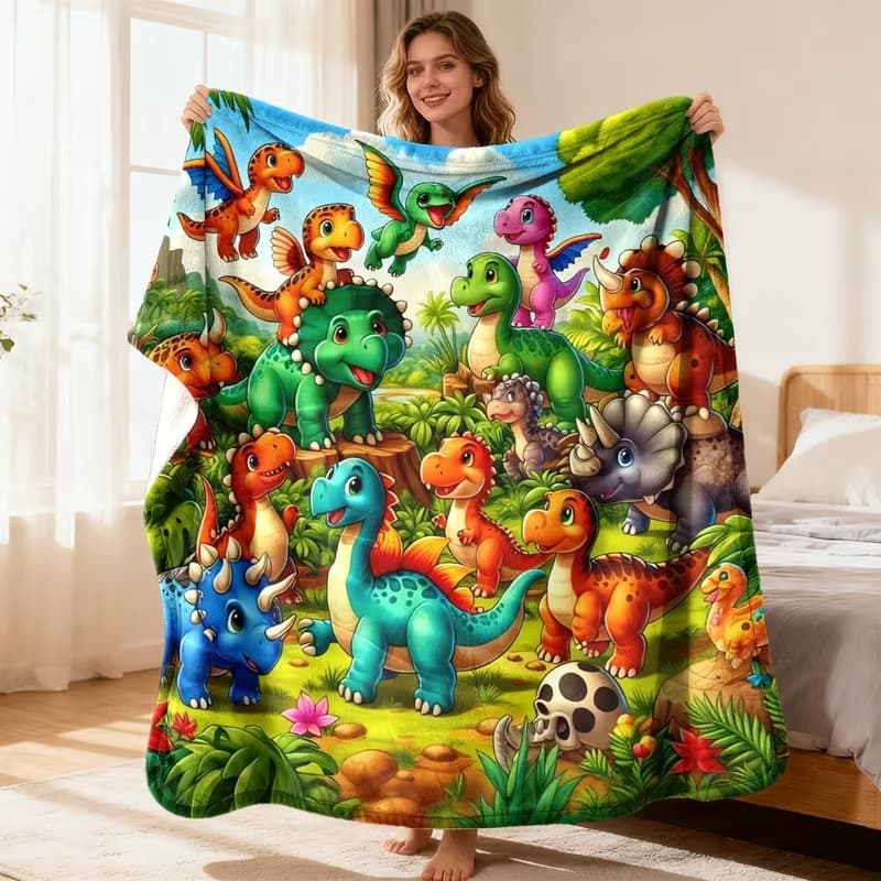 Flannel Digital Printed Nap Blanket for Home, Dormitory, Office Nap, Wholesale