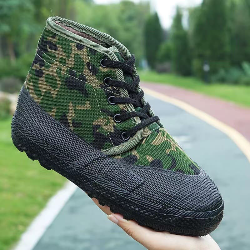 Labor Protection Shoes Men Winter Fleece-Lined Thickened Liberation Shoes High-Top Camouflage Construction Warm Cotton Shoes Anti-slip Cold Storage Shoes