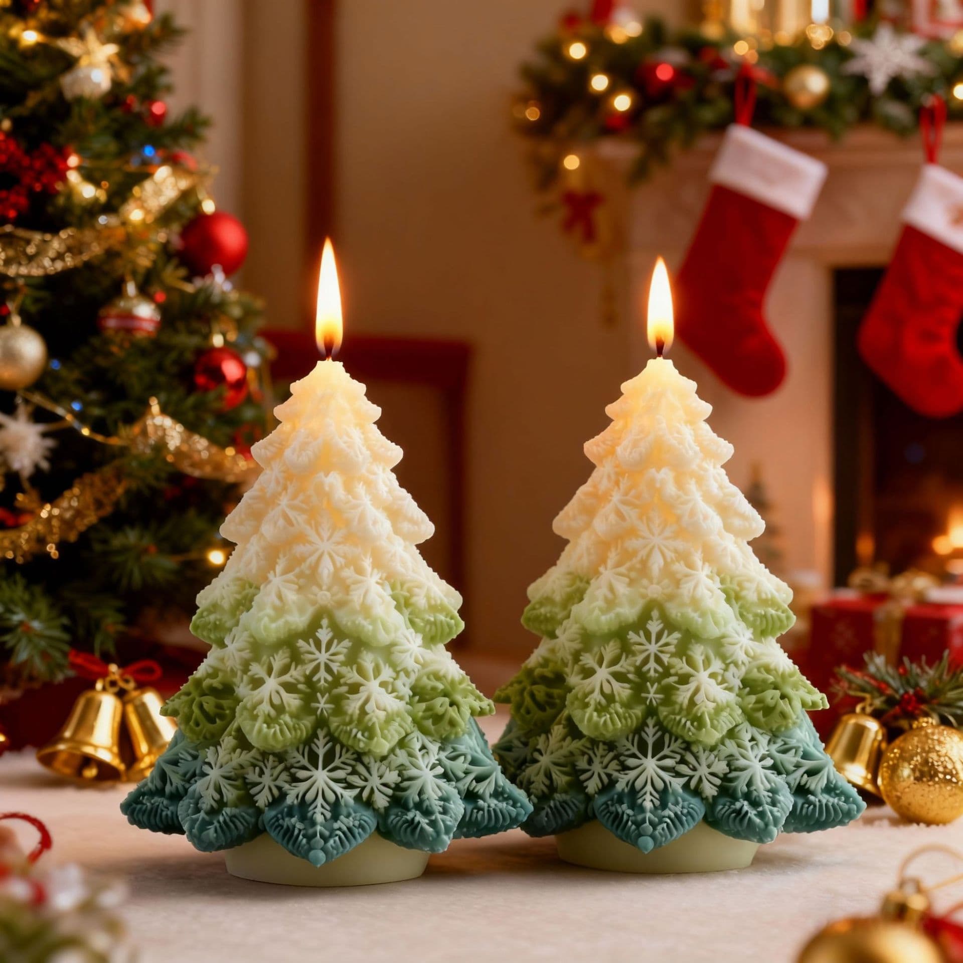 Sanxin Christmas Creative 3D Scented Candle Christmas Tree Silicone Mold Simple Resin Gift Candle