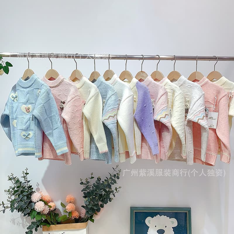 Children's clothing clearance sale, 25 autumn/winter collection, wool sweaters for older children, children's sweaters, Huzhou Zhili children's clothing live stream wholesale.