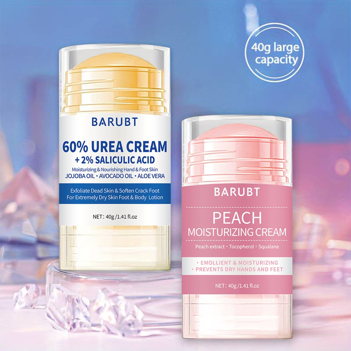 Cross-border Peach + Urea Moisturizing Hand and Foot Cream for Heel Dryness, Hand and Foot Protective Cream, Hydrating and Nourishing for Feet