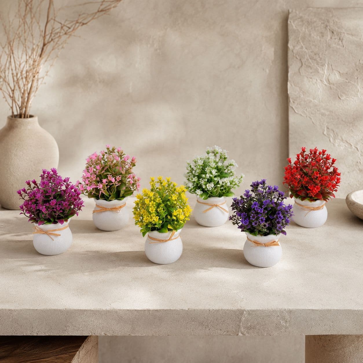 Nordic Style New Small Bell Flower Half-Ball Bonsai Tabletop Artificial Flower Decoration Small Potted Plant Desktop Ornament