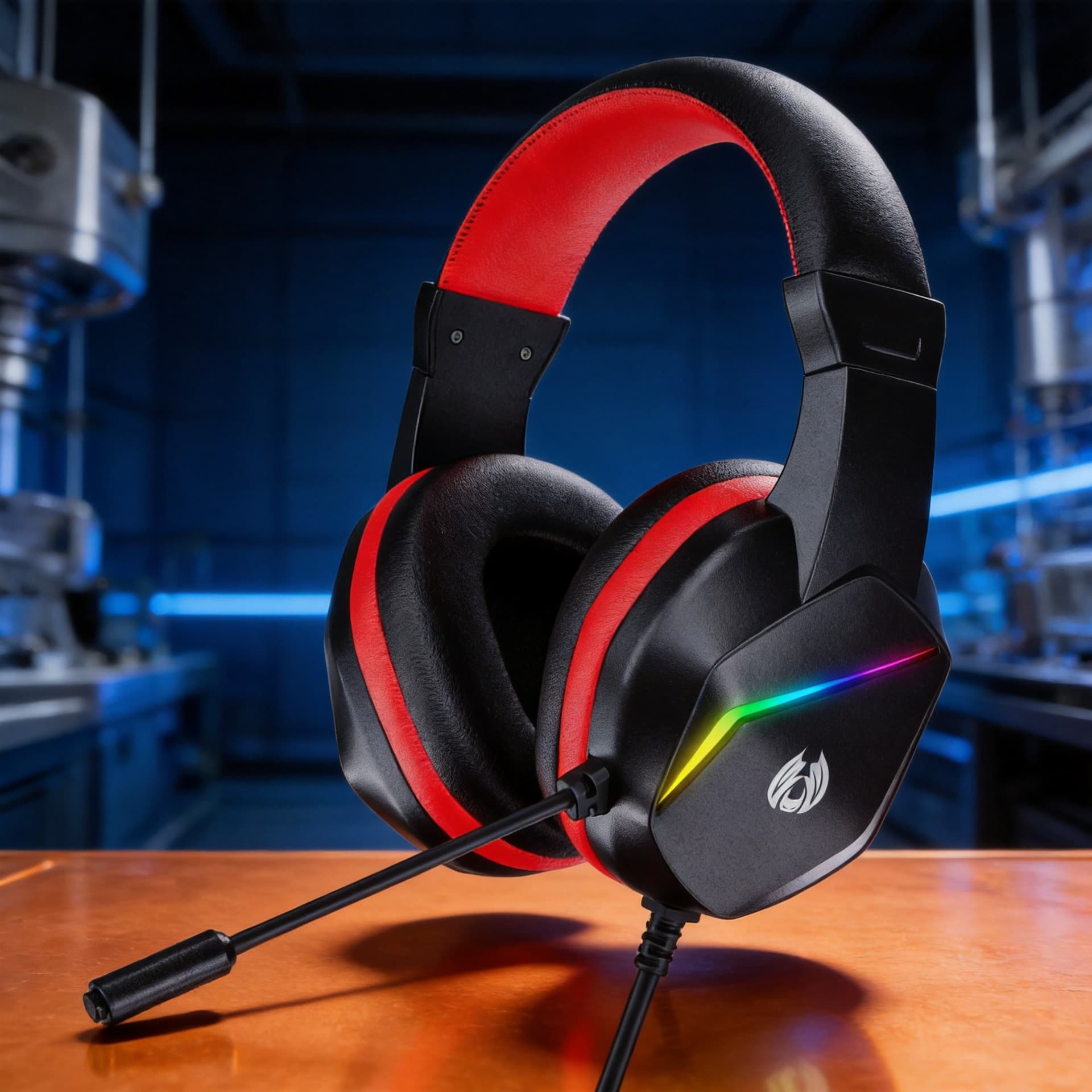 Senlangni H21 Wired Headset 3.5mm Gaming Desktop PC Over-Ear Live Streaming Gaming Headset with Mic for Battle Royale
