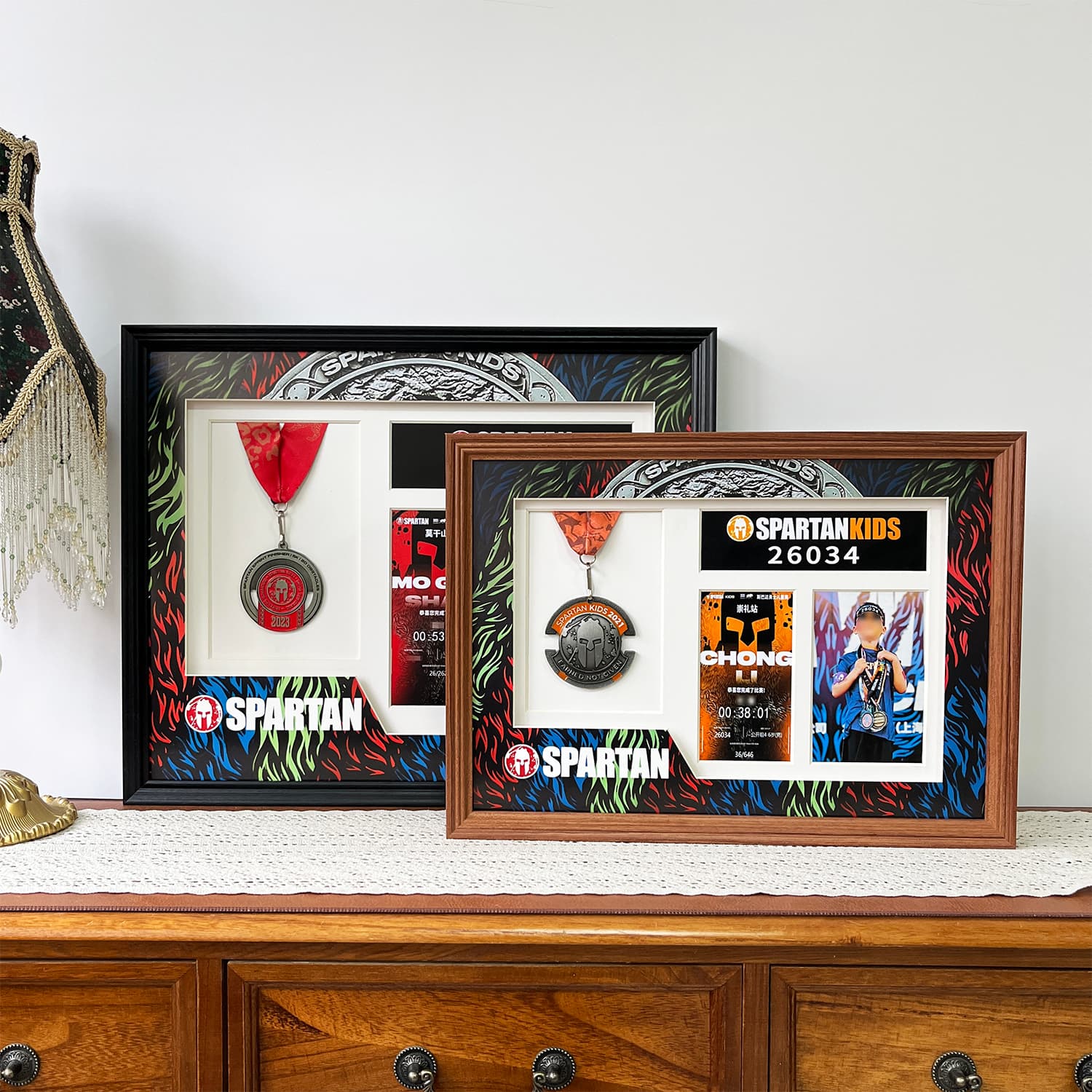 Spartan Warriors Race Medal Photo Frame Mounted Display Frame Event Surrounding Memorial Storage Medal Photo Wall