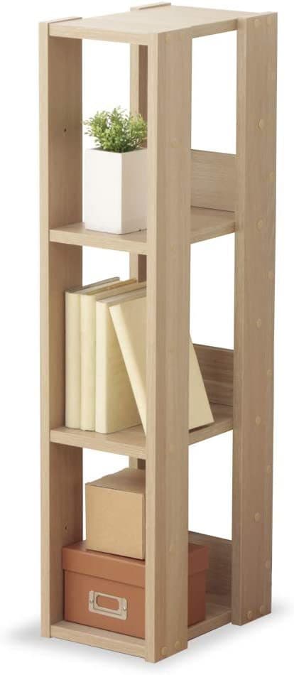 Supply rack storage bookshelf shoe cabinet clog box wooden 4 layers 20×29.2×87.9 wood color