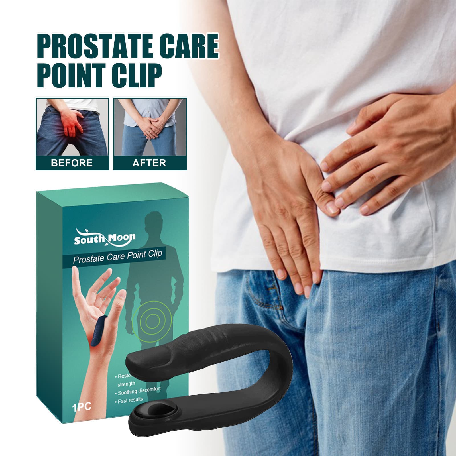 South Moon Men's Care Acupoint Clip for Relieving Prostate Discomfort, Men's Body Massage Care Clip