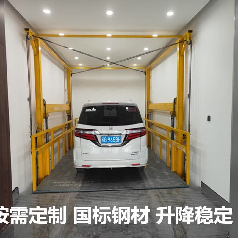 Car Elevator Lift Hydraulic Lifting Platform Chain Lift Hydraulic Cargo Elevator Guide Rail Type Workshop Lift