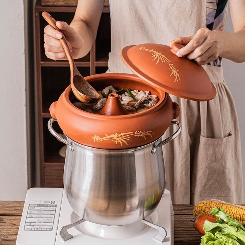 Yunnan Jianshui Steamer Chicken Pot Steam Pot Steamer for Home Use, Sand Pot Commercial, Non-Zitao Sweating Chicken Pot