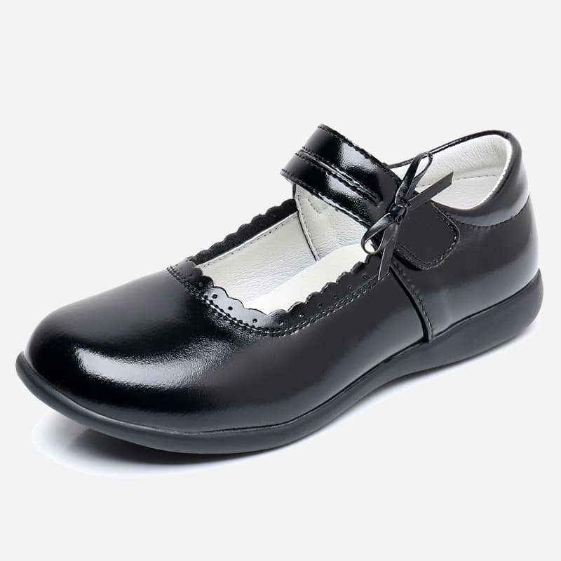Girls' leather shoes, black genuine leather princess shoes, soft-soled student shoes for medium and large children, children's performance shoes, size 4142.