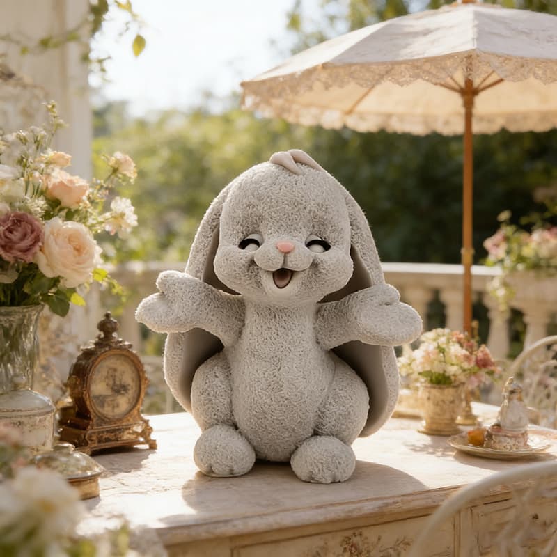 Open-Arms Rabbit Scented Candle Silicone Mold DIY Cartoon Rabbit Plaster Resin Squishy Ornament Mold