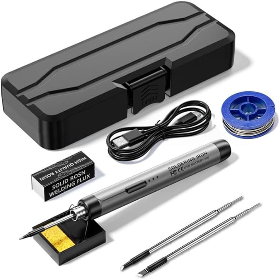 New Mini Digital Display USB Charging Soldering Iron DIY Tool Kit for Welding, Smoke Extraction, Home Appliance Repair, Portable Wireless