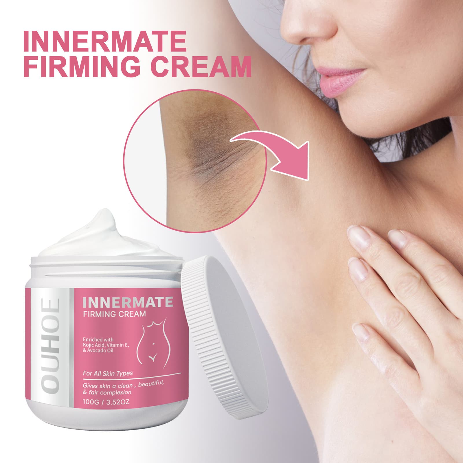 OUHOE Body Moisturizing Cream for Underarms, Joints, and Inner Thighs - Hydrating and Nourishing Skin Care Cream