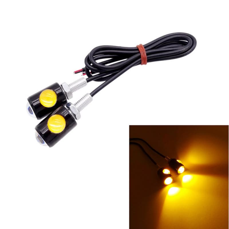 Motorcycle License Plate LED Light Dual Lens High Power Eagle Eye Screw Light Car Reverse Light