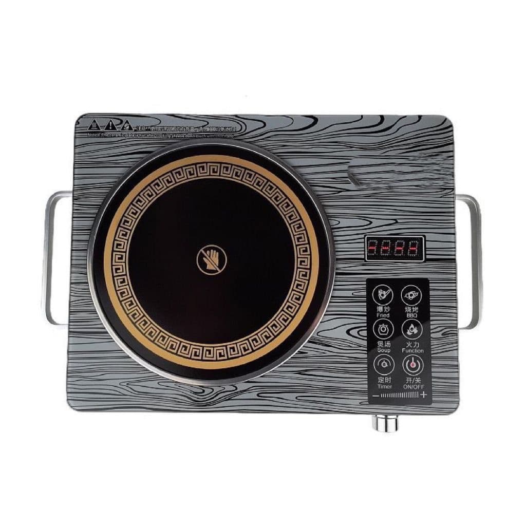 Wood Grain Electric Ceramic Stove Home Hot Pot Stir-fry Smart Induction Cooktop Tea Boiler Foreign Trade Wholesale Gift Drop Shipping