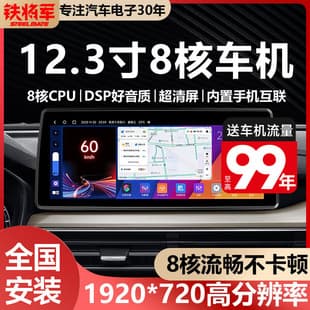 Tiejiangjun Car Central Control Large Screen Navigation All-in-One Car Smart Display 12.3-inch CarPlay Android Car Stereo