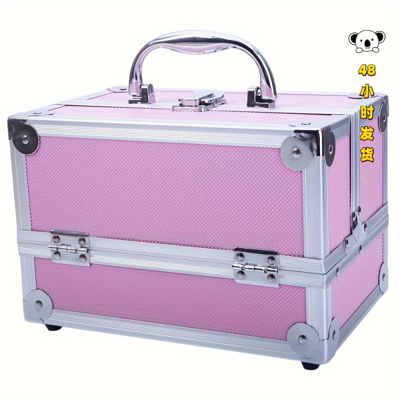 Z 63781 Portable Aluminum Makeup Case with Mirror Portable Multi-Layer