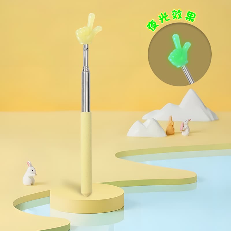 Glow-in-the-Dark Fluorescent Macaron Color Children's Finger Reading Stick Teaching Pointer Teacher Guided Reading Stick Educational Tool