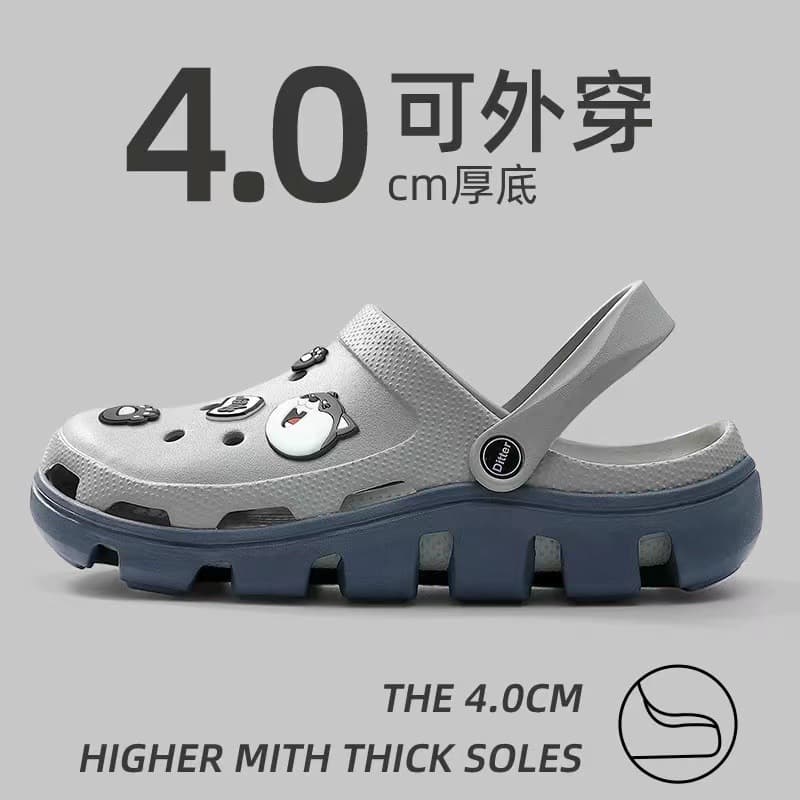 Men's Summer Beach Hole Shoes Couple Pack Head Slippers Soft Bottom Anti-slip Cool Shoes Garden