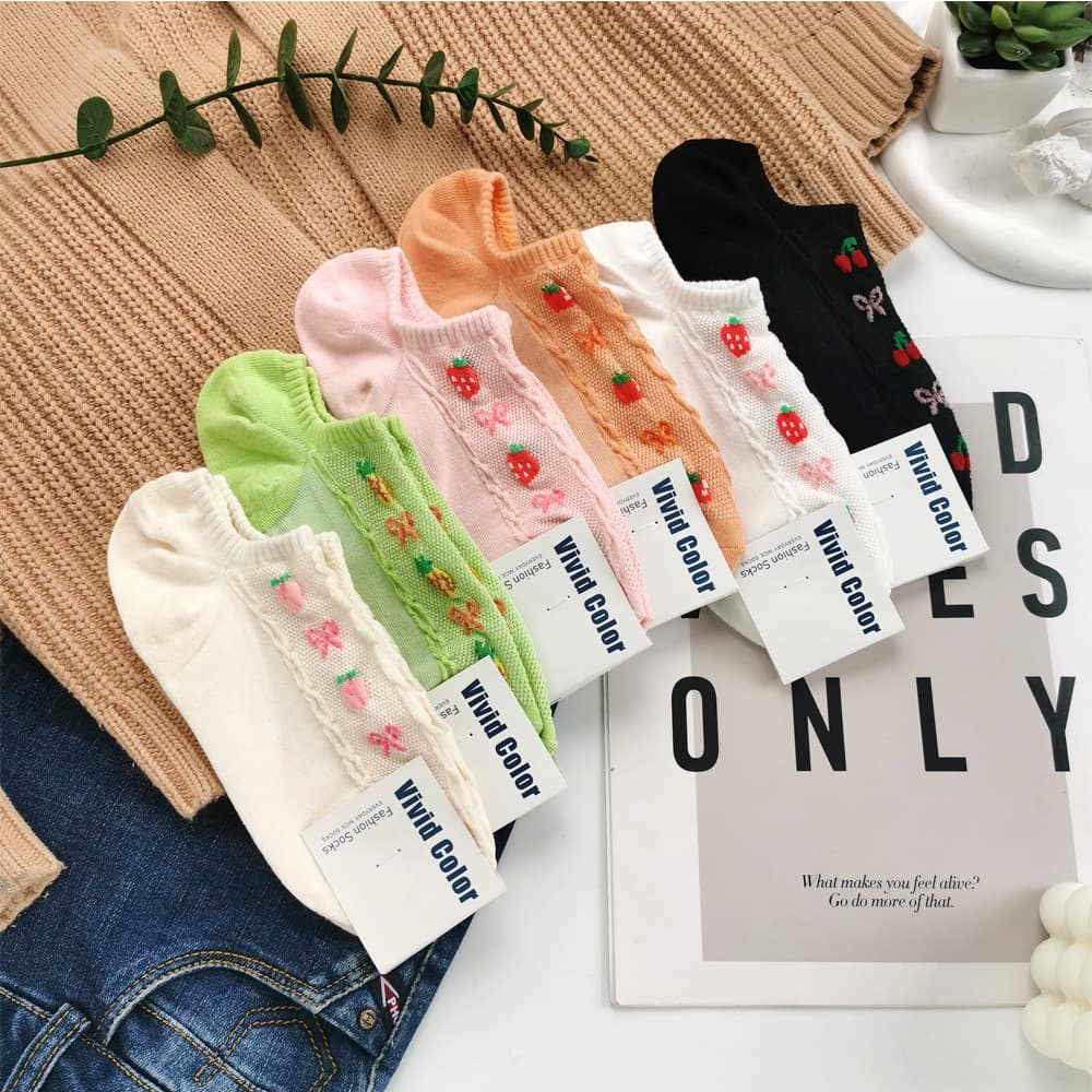 Mesh Breathable Boat Socks Korean S05 New Style Low-Cut Women's Cotton Socks Vivid Dongdaemun Spring