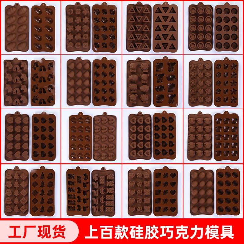 Cross-Border Multi-Style Cartoon Silicone Chocolate Mold, Number Letter DIY Baking Mold, Soft Candy Ice Cube Mold