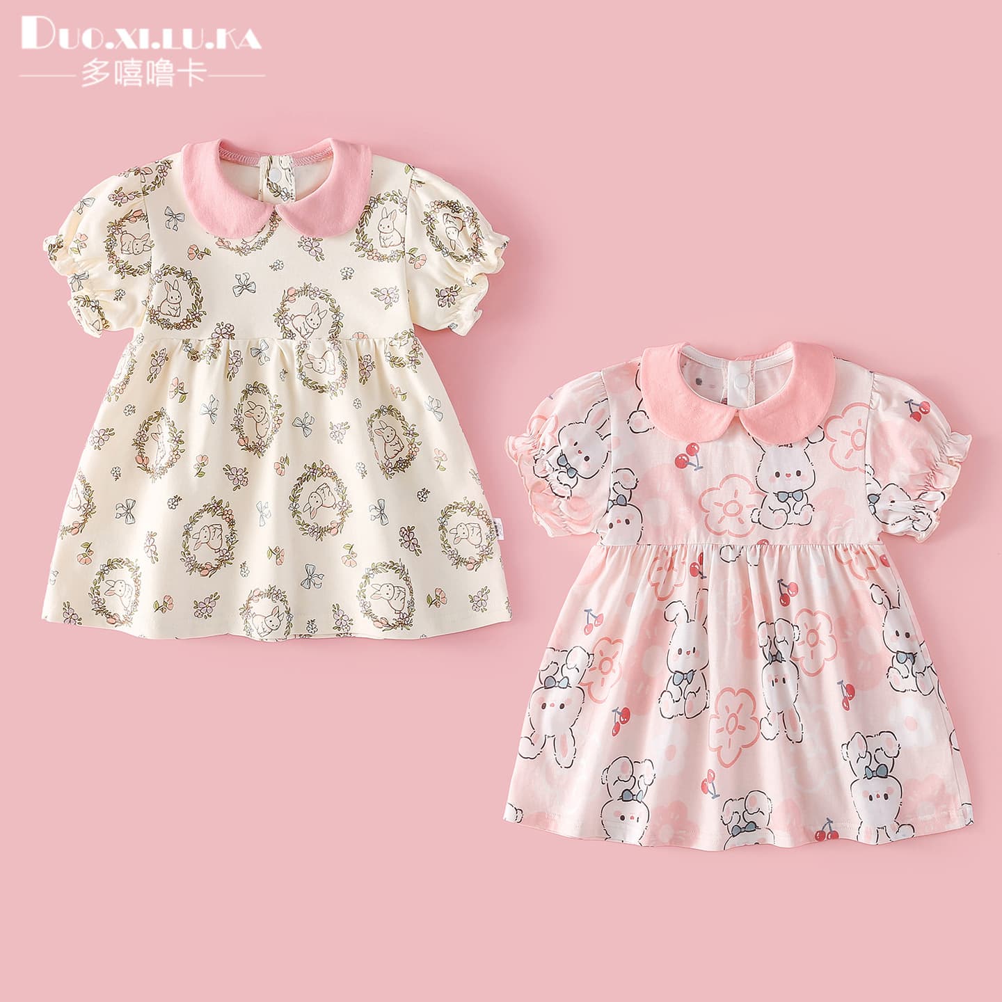 Girls Summer Short Sleeve Dress, Baby Toddler Casual Dress, Thin Summer Outfit for Children