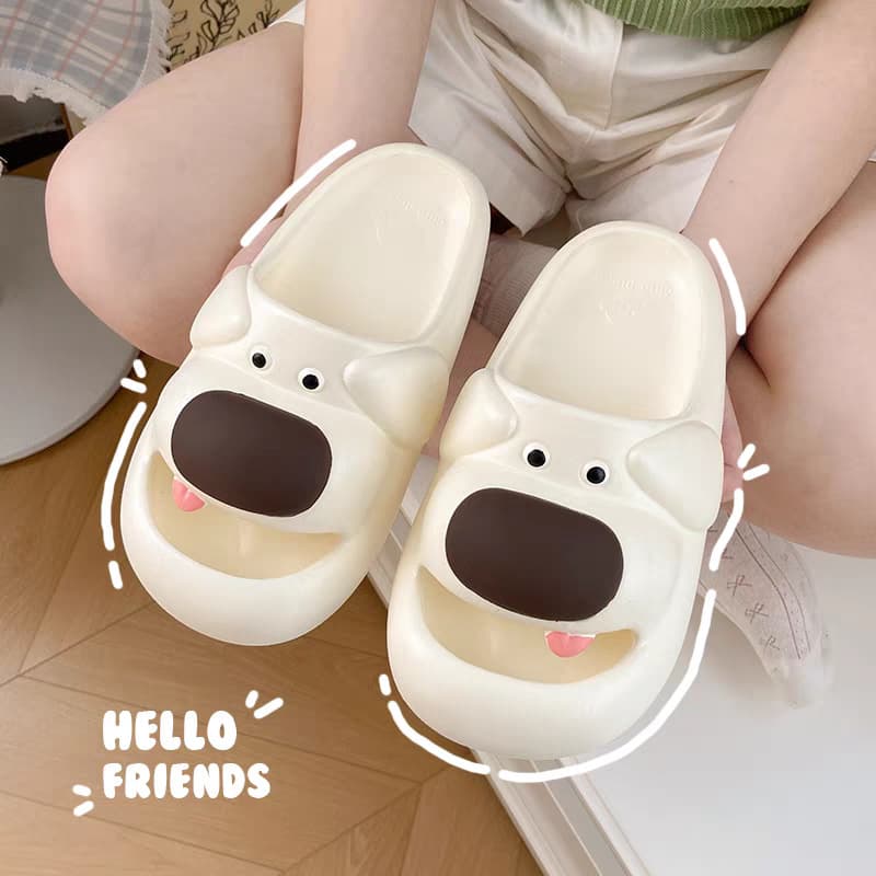 Tongue Puppy Slippers Women's 2025 Summer New Indoor Home Non-slip Thick Bottom Exterior Slip-on Beijing Slippers Women
