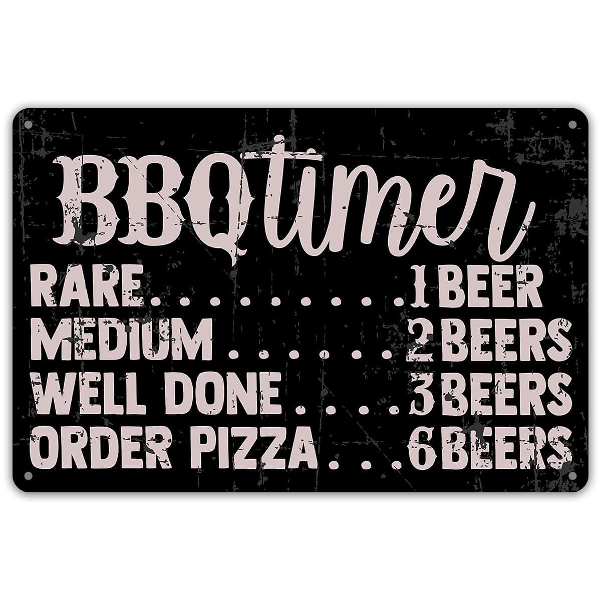 Funny BBQ Time Timer Tin Drawing BBQ Timer Outdoor Party and BBQ Theme Decoration