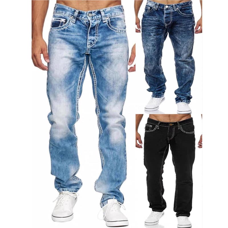 G58# Cross-border Temu Hot-selling European and American Fashion Embroidered Loose Straight-leg Jeans 2025 Trendy Jeans