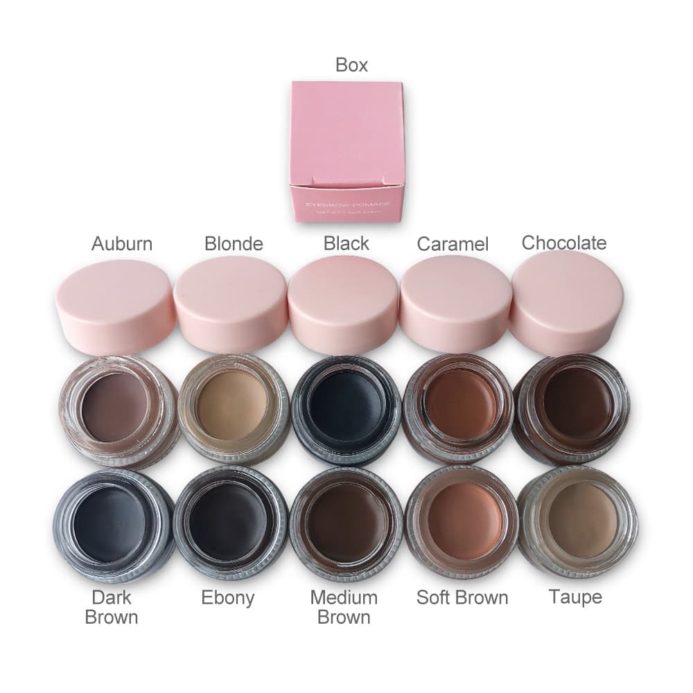 Waterproof Sweatproof Eyebrow Pomade 10 Colors Deep Brown Brow Gel Makeup Wholesale Long Lasting Easy to Use for All Skin Types