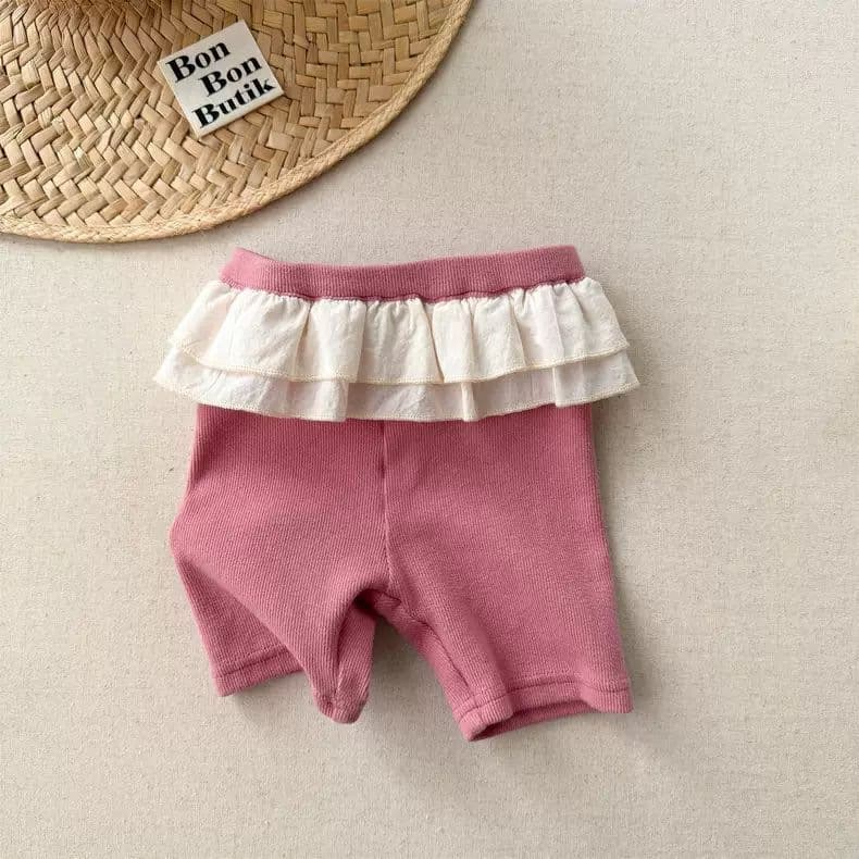 Korean Style ~ 2026 Summer New Korean Kids High-Waist Leggings Lace Trim Shorts Girls Baby Hot Pants Trendy