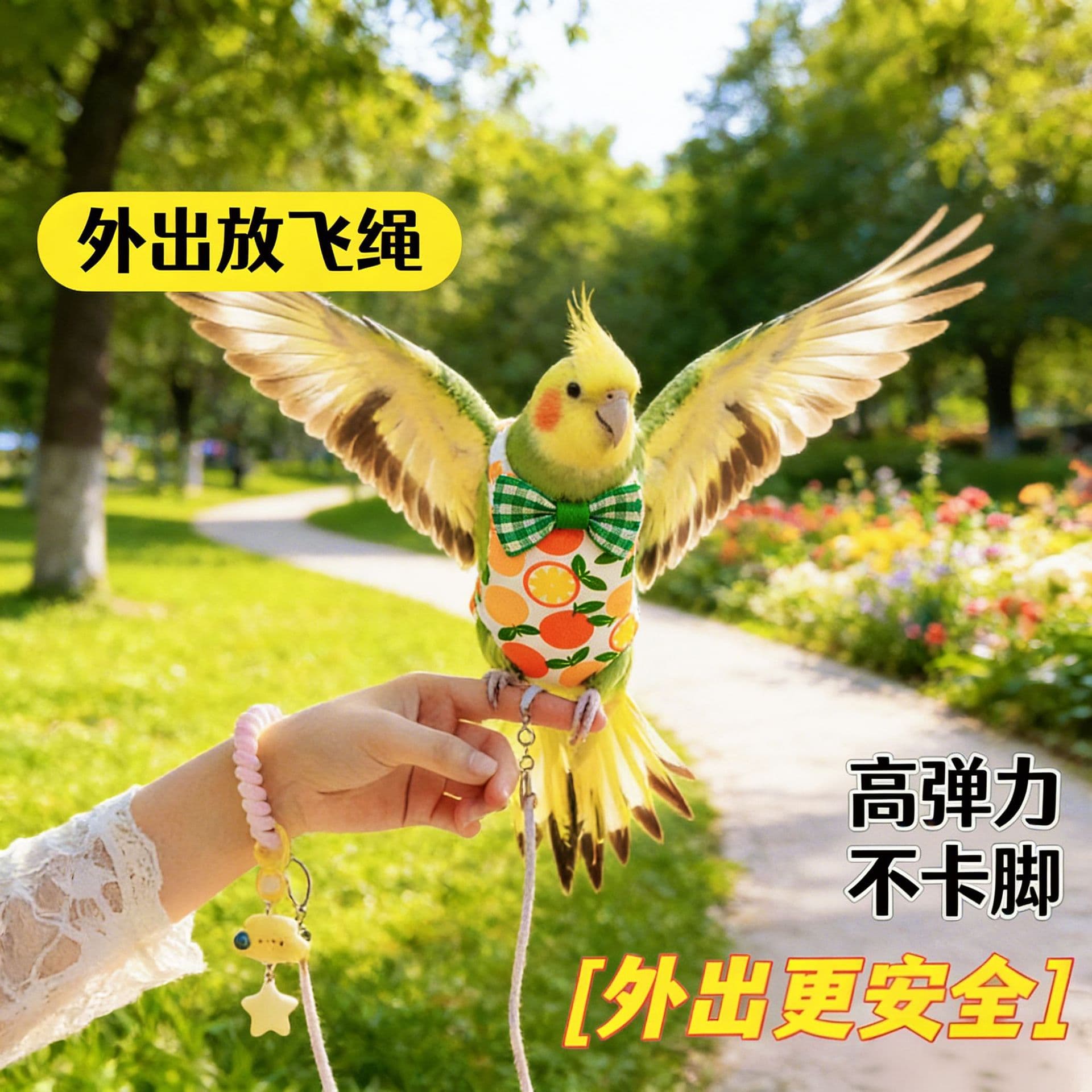 Pet Parrot Flight Harness for Lovebirds, Sun Conures, Bird Walking Leash, Pet Costume, Small Pet Supplies
