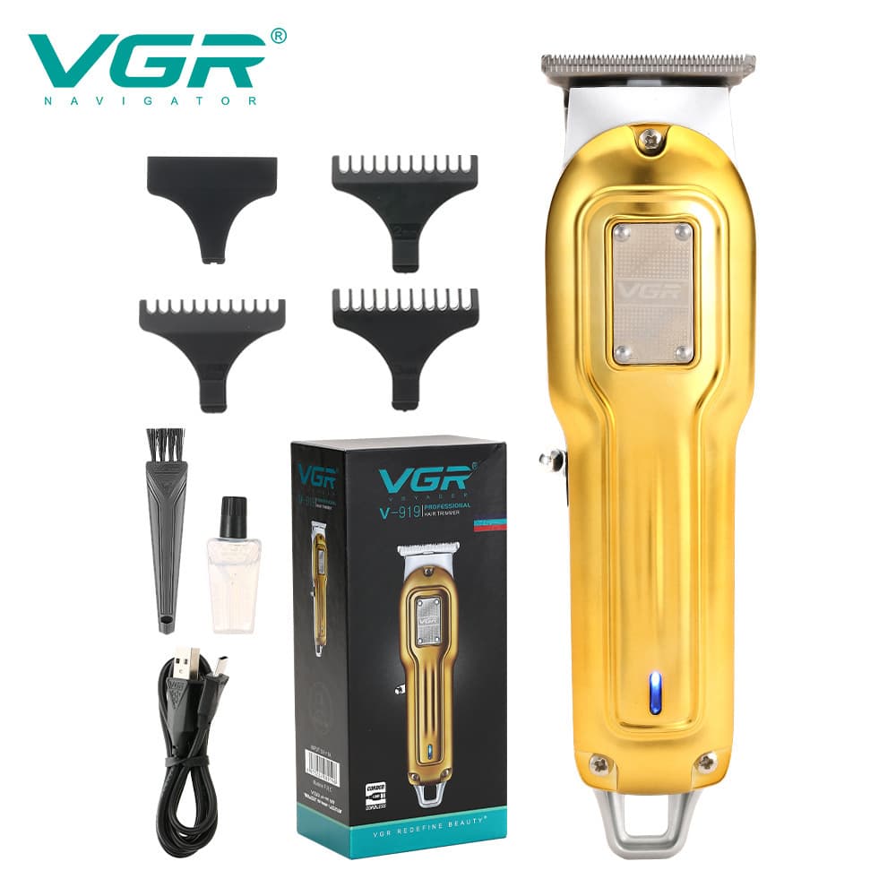VGR919 Portable Electric Clippers Mini Small Metal Oil Head Notch Men's Electric Push White Hair Clipper