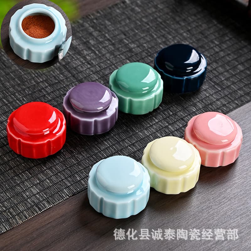 Mini ceramic jars, macaron-colored balm containers, highly sealed powder and fragrance packaging jars, small storage containers