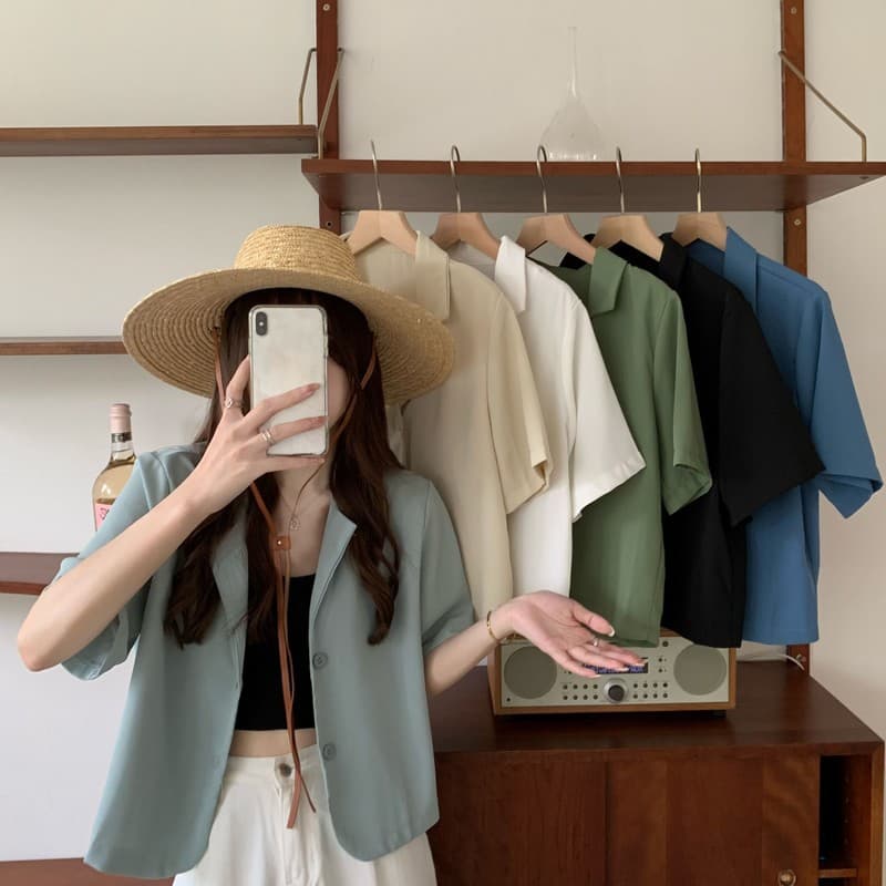 Short Sleeve Blazer for Women, Lightweight Spring Summer Design, Trendy Short Casual Jacket, Wholesale