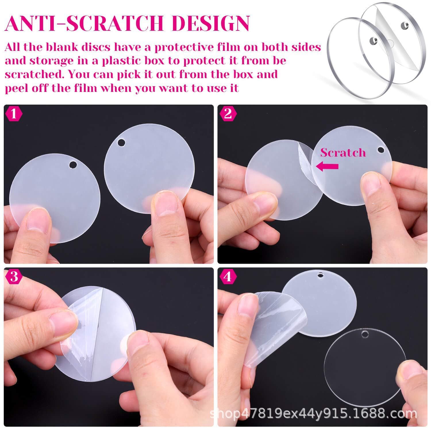 Round Acrylic Sheet High Transparency Disc Round Plate Round Tray Craft Lens Factory Supply Keychain