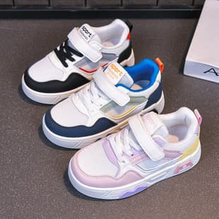 Children's Sports Shoes 026 Spring/Autumn New Style Boys Soft Sole White Shoes Girls Mesh Breathable Skate Shoes