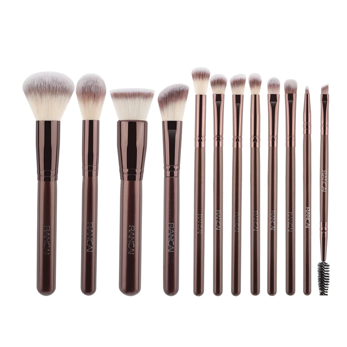 Hot-selling 12-piece Brown Makeup Brush Set with Bag, Soft Powder Blush Brush Foundation Brush Eyeshadow Brush in Stock