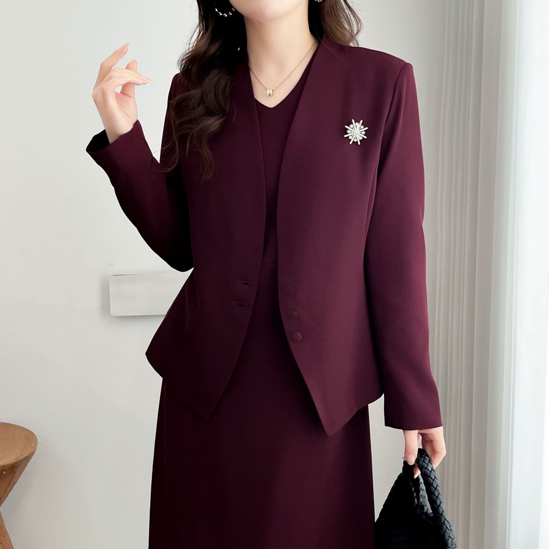 TikTok Hot Blazer Suit Women Dress Two-Piece Set Mother of Bride Groom Wedding Dress Plus Size 200 lbs
