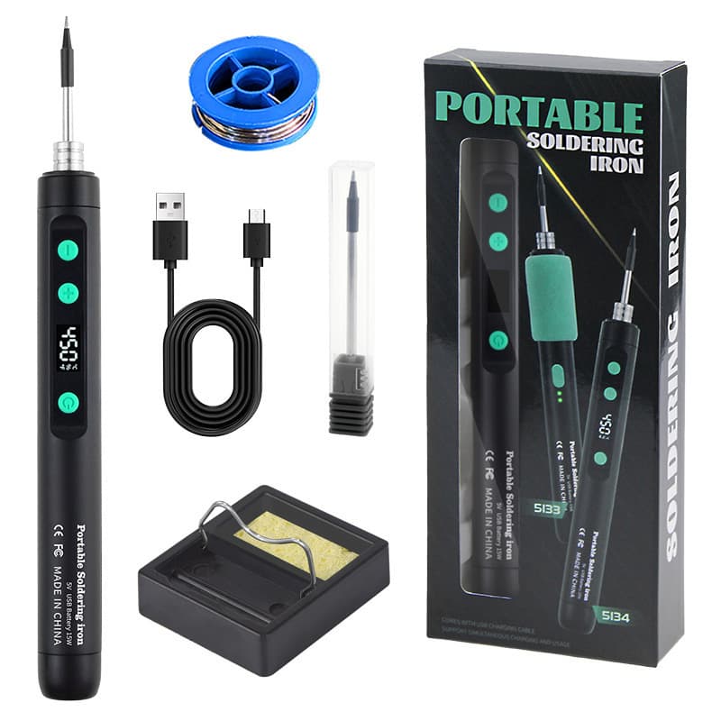 New USB Soldering Iron Mini Portable Soldering Iron Kit with Type-C Interface, 650mAh Battery